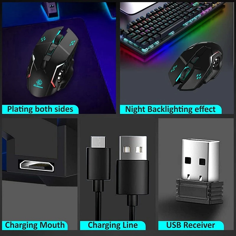 RPM Euro Games USB Wireless Gaming Mouse Rechargeable 500 mAh Battery DPI Upto 3200 6 Color RGB Lights Rubber Coated Mice, Black RPM Euro Games USB Wireless Gaming Mouse Rechargeable 500 mAh Battery DPI Upto 3200 6 Color RGB Lights Rubber Coated Mice, Black