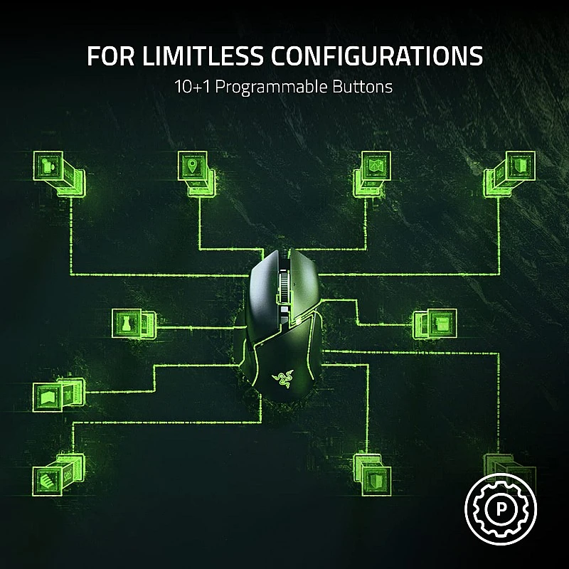 Razer Basilisk V3 Customizable Ergonomic Gaming Mouse: Optical Sensor - 11 Programmable Buttons - Classic Black - RZ01-04000100-R3M1 Razer Basilisk V3 Customizable Ergonomic Gaming Mouse: Optical Sensor - 11 Programmable Buttons - Classic Black - RZ01-04000100-R3M1