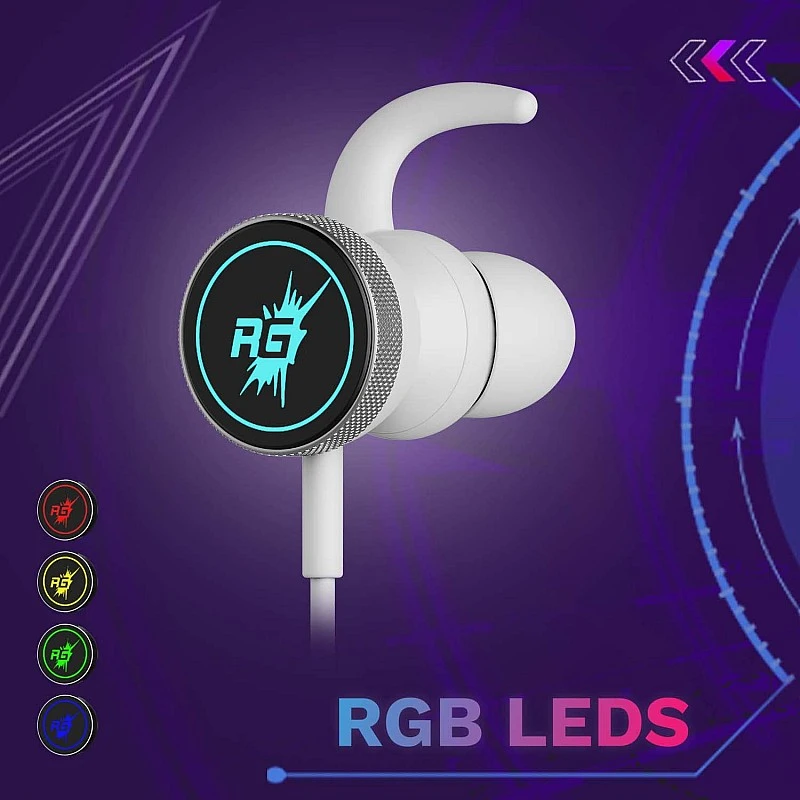 Redgear CEB-150 Gaming Earphones with Immersive Gaming Audio, RGB LED, On-Cable Remote and Type-C Interface (White) Redgear CEB-150 Gaming Earphones with Immersive Gaming Audio, RGB LED, On-Cable Remote and Type-C Interface (White)