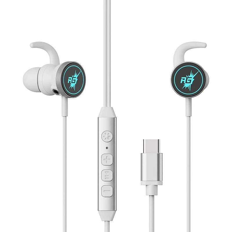 Redgear CEB-150 Gaming Earphones with Immersive Gaming Audio, RGB LED, On-Cable Remote and Type-C Interface (White) Redgear CEB-150 Gaming Earphones with Immersive Gaming Audio, RGB LED, On-Cable Remote and Type-C Interface (White)