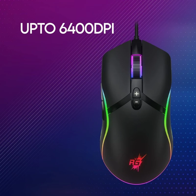 Redgear F-15 Wired Optical Gaming Mouse with Running RGB LEDs, 5 Million Durable Click Switches and Upto 6400 dpi for PC Gamers Redgear F-15 Wired Optical Gaming Mouse with Running RGB LEDs, 5 Million Durable Click Switches and Upto 6400 dpi for PC Gamers