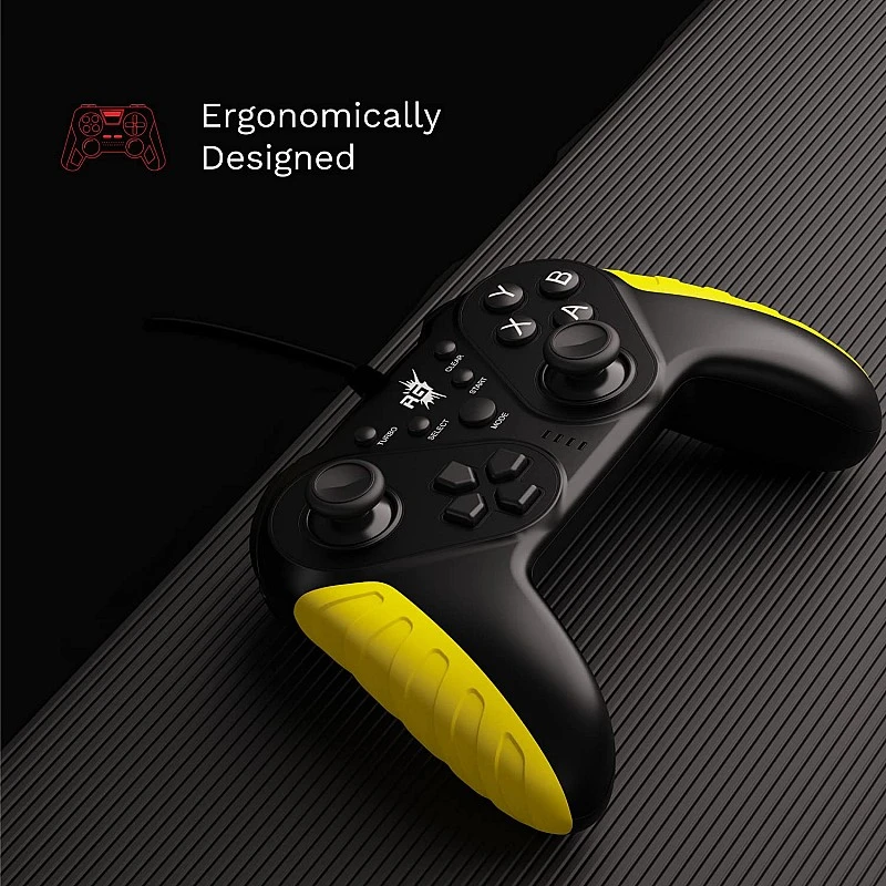 Redgear MS-150 Wired Gamepad with 2 Digital triggers, 2 Analog Sticks Ergonomic Design, 1.8 m Durable Cable, X Input and Direct Input(Punk Yellow) Redgear MS-150 Wired Gamepad with 2 Digital triggers, 2 Analog Sticks Ergonomic Design, 1.8 m Durable Cable, X Input and Direct Input(Punk Yellow)