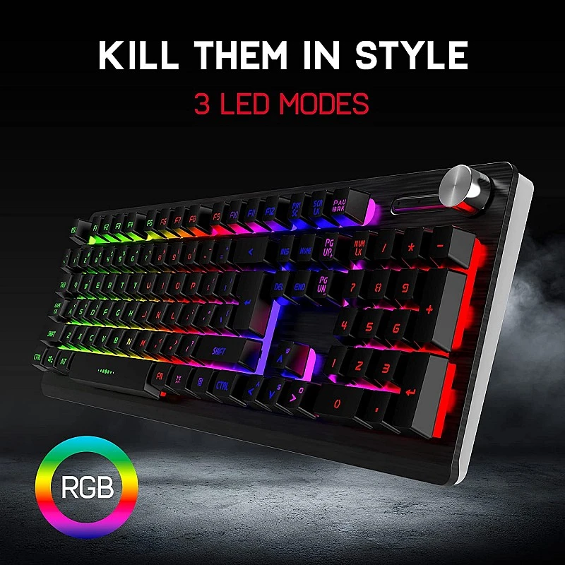 Redgear MT02 Keyboard with LED Modes, Windows Key Lock, Floating & Double Injected Keycaps (Black) Redgear MT02 Keyboard with LED Modes, Windows Key Lock, Floating & Double Injected Keycaps (Black)
