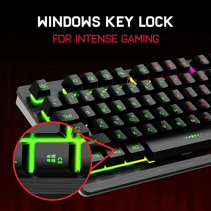 Redgear MT02 Keyboard with LED Modes, Windows Key Lock, Floating & Double Injected Keycaps (Black) Redgear MT02 Keyboard with LED Modes, Windows Key Lock, Floating & Double Injected Keycaps (Black)