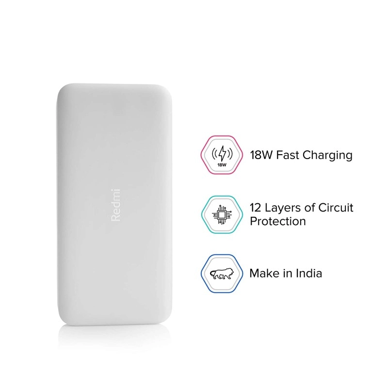 Redmi 10000 mAh Fast Charging Slim Power Bank Black, 10W Fast Charging, Dual Ports