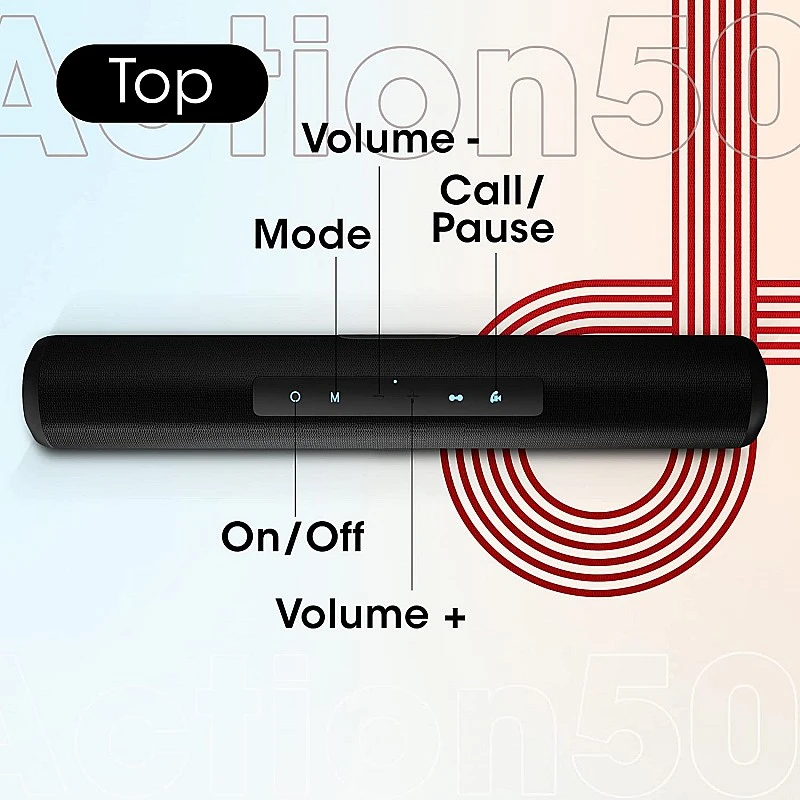 Zebronics Zeb-Action 50 Wireless BT v5.0 Speaker Black Zebronics Zeb-Action 50 Wireless BT v5.0 Speaker Black