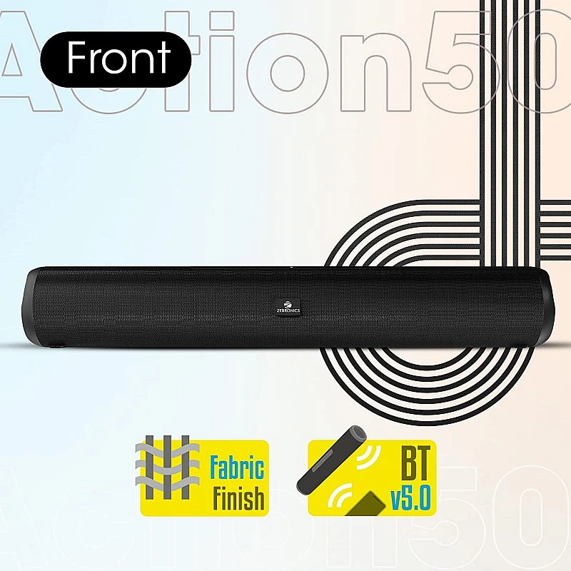 Zebronics Zeb-Action 50 Wireless BT v5.0 Speaker Black Zebronics Zeb-Action 50 Wireless BT v5.0 Speaker Black