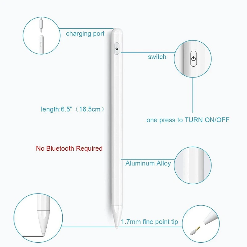 Robustrion Active Stylus with Palm Rejection and Tilt Sensor Pencil Alternative Compatible with Apple iPad 6th 7th 8th 9th Generation 10.2 inch Robustrion Active Stylus with Palm Rejection and Tilt Sensor Pencil Alternative Compatible with Apple iPad 6th 7th 8th 9th Generation 10.2 inch