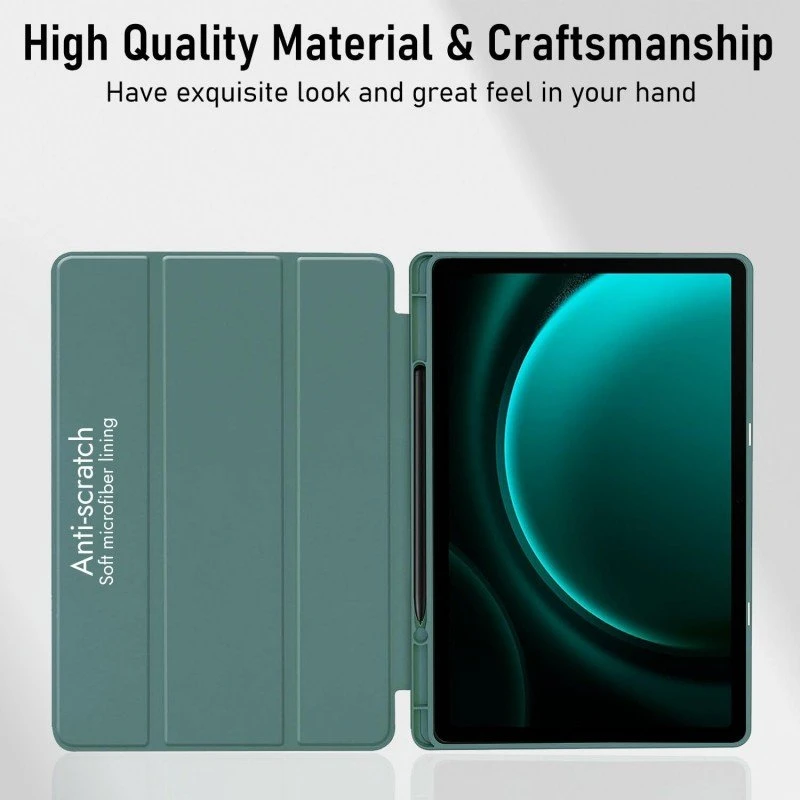 Robustrion Cover for Samsung Galaxy Tab S9 FE+ / Tab S10 Plus/Tab S9 Plus 12.4 inch Cover Case with [S Pen Holder] for Samsung Tab S9 FE Plus / S9+ / S10+ Tablet Cover [Auto Sleep/Wake] - Black