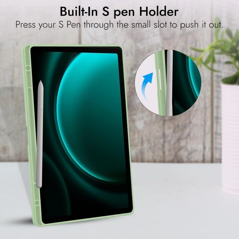 Robustrion Cover for Samsung Galaxy Tab S9 FE+ / Tab S10 Plus/Tab S9 Plus 12.4 inch Cover Case with [S Pen Holder] for Samsung Tab S9 FE Plus / S9+ / S10+ Tablet Cover [Auto Sleep/Wake] - Black