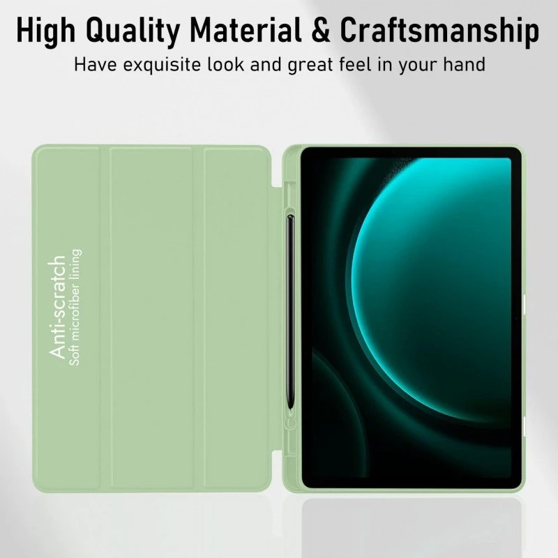 Robustrion Cover for Samsung Galaxy Tab S9 FE+ / Tab S10 Plus/Tab S9 Plus 12.4 inch Cover Case with [S Pen Holder] for Samsung Tab S9 FE Plus / S9+ / S10+ Tablet Cover [Auto Sleep/Wake] - Black