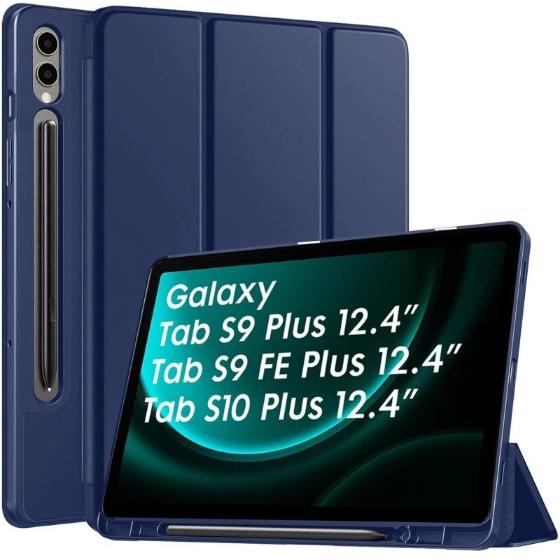 Robustrion Cover for Samsung Galaxy Tab S9 FE+ / Tab S10 Plus/Tab S9 Plus 12.4 inch Cover Case with [S Pen Holder] for Samsung Tab S9 FE Plus / S9+ / S10+ Tablet Cover [Auto Sleep/Wake] - Black