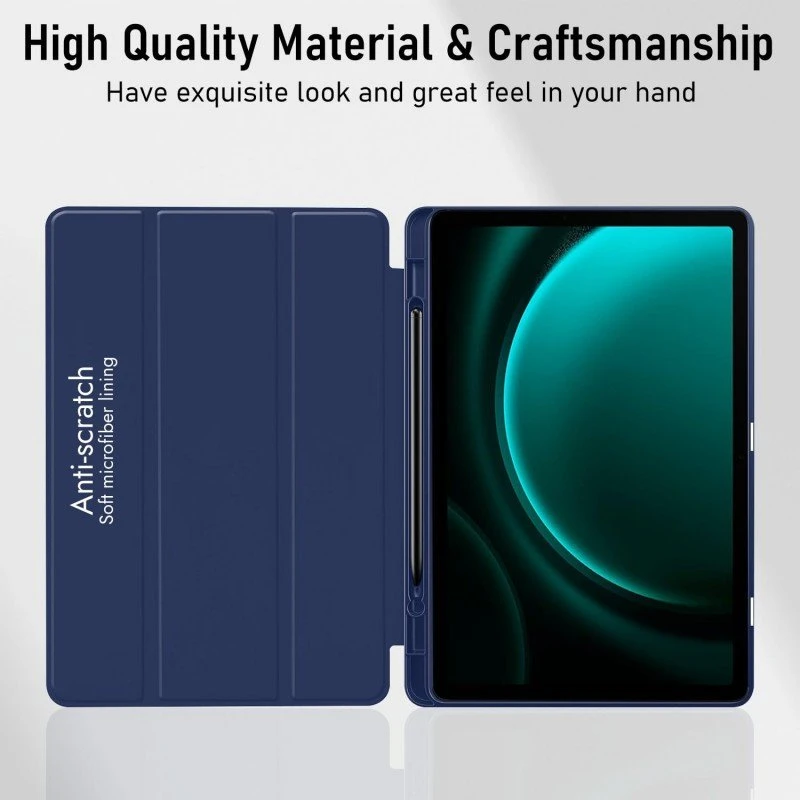 Robustrion Cover for Samsung Galaxy Tab S9 FE+ / Tab S10 Plus/Tab S9 Plus 12.4 inch Cover Case with [S Pen Holder] for Samsung Tab S9 FE Plus / S9+ / S10+ Tablet Cover [Auto Sleep/Wake] - Black