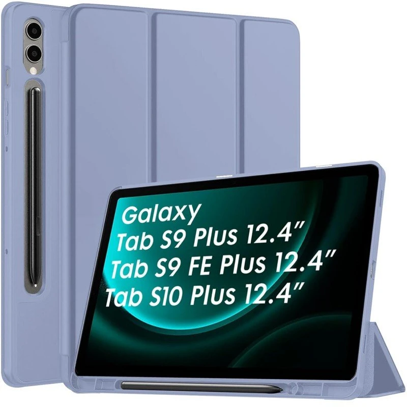 Robustrion Cover for Samsung Galaxy Tab S9 FE+ / Tab S10 Plus/Tab S9 Plus 12.4 inch Cover Case with [S Pen Holder] for Samsung Tab S9 FE Plus / S9+ / S10+ Tablet Cover [Auto Sleep/Wake] - Black