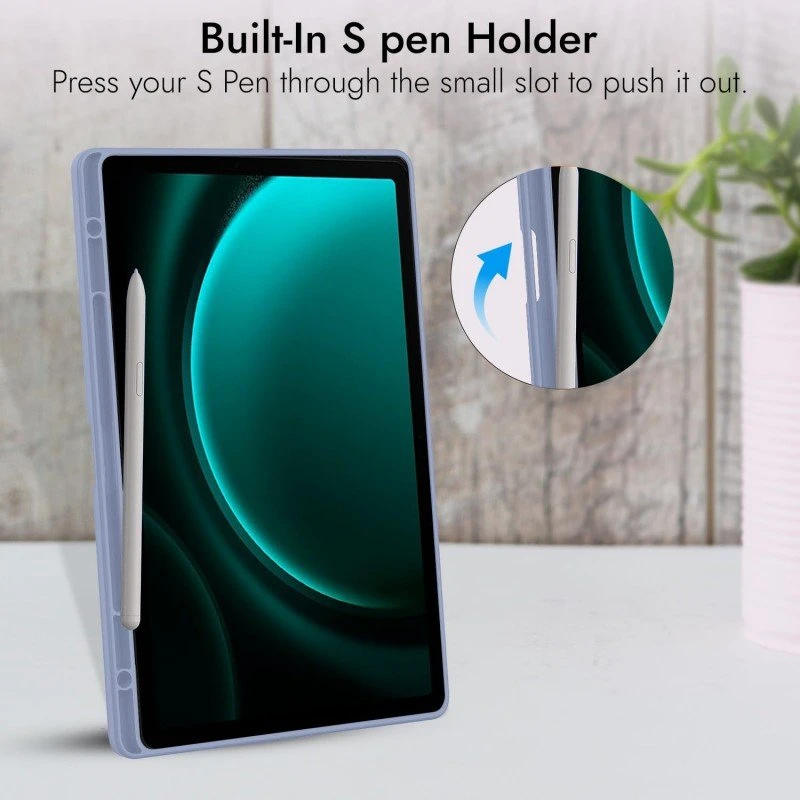 Robustrion Cover for Samsung Galaxy Tab S9 FE+ / Tab S10 Plus/Tab S9 Plus 12.4 inch Cover Case with [S Pen Holder] for Samsung Tab S9 FE Plus / S9+ / S10+ Tablet Cover [Auto Sleep/Wake] - Black
