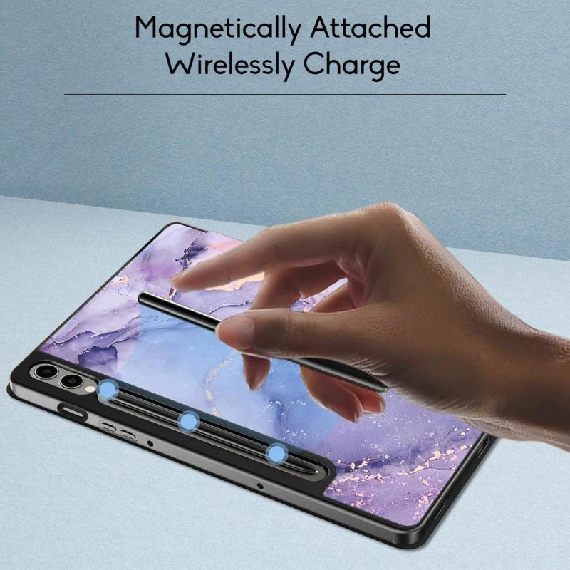 Robustrion Cover for Samsung Galaxy Tab S9 FE+ / Tab S10 Plus/Tab S9 Plus 12.4 inch Cover Case with [S Pen Holder] for Samsung Tab S9 FE Plus / S9+ / S10+ Tablet Cover [Auto Sleep/Wake] - Black