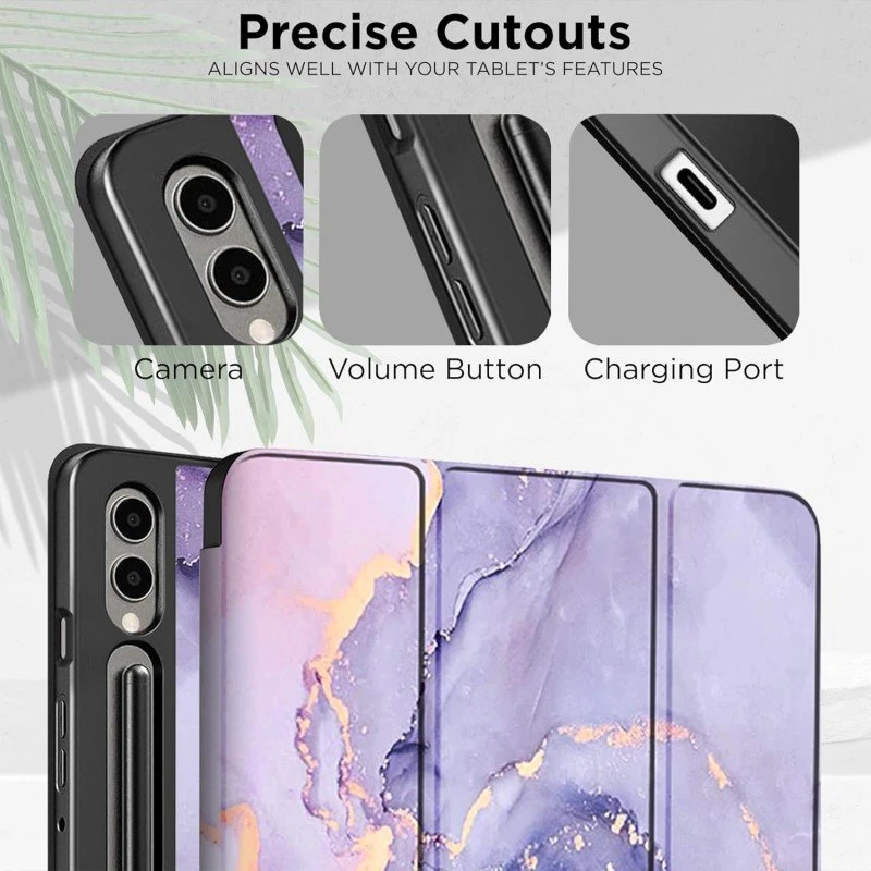 Robustrion Cover for Samsung Galaxy Tab S9 FE+ / Tab S10 Plus/Tab S9 Plus 12.4 inch Cover Case with [S Pen Holder] for Samsung Tab S9 FE Plus / S9+ / S10+ Tablet Cover [Auto Sleep/Wake] - Black