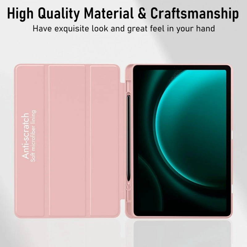 Robustrion Cover for Samsung Galaxy Tab S9 FE+ / Tab S10 Plus/Tab S9 Plus 12.4 inch Cover Case with [S Pen Holder] for Samsung Tab S9 FE Plus / S9+ / S10+ Tablet Cover [Auto Sleep/Wake] - Black