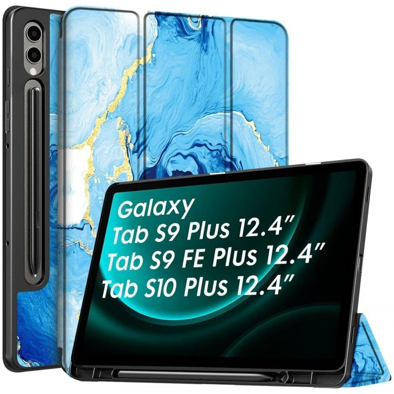 Robustrion Cover for Samsung Galaxy Tab S9 FE+ / Tab S10 Plus/Tab S9 Plus 12.4 inch Cover Case with [S Pen Holder] for Samsung Tab S9 FE Plus / S9+ / S10+ Tablet Cover [Auto Sleep/Wake] - Black