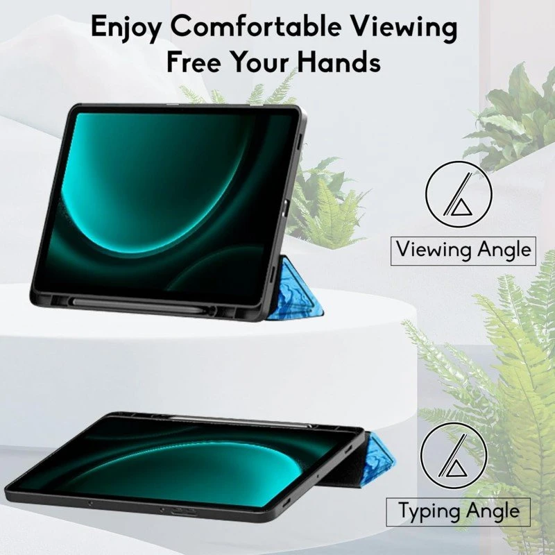 Robustrion Cover for Samsung Galaxy Tab S9 FE+ / Tab S10 Plus/Tab S9 Plus 12.4 inch Cover Case with [S Pen Holder] for Samsung Tab S9 FE Plus / S9+ / S10+ Tablet Cover [Auto Sleep/Wake] - Black
