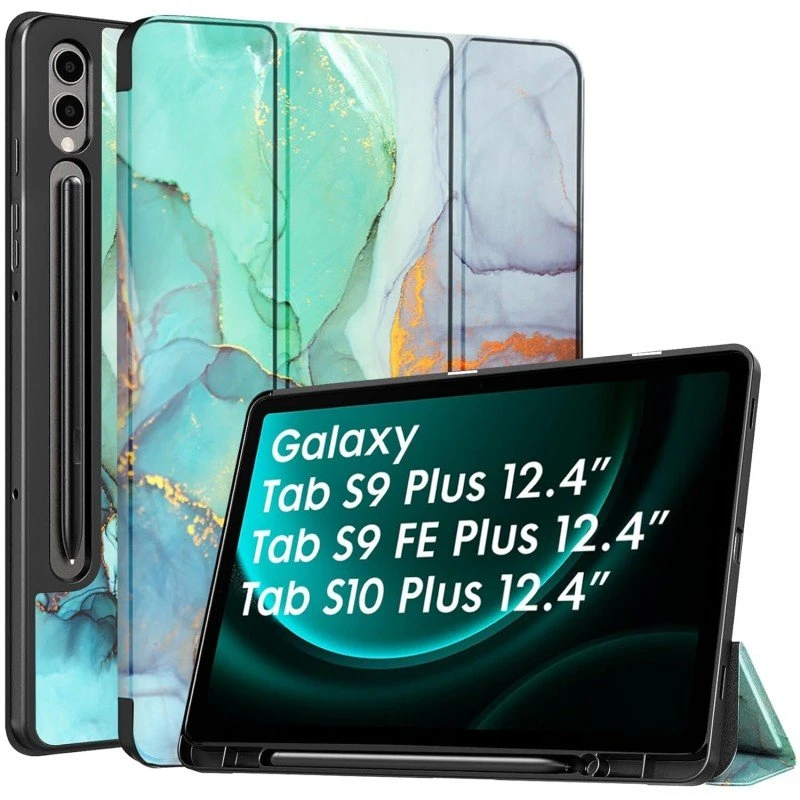 Robustrion Cover for Samsung Galaxy Tab S9 FE+ / Tab S10 Plus/Tab S9 Plus 12.4 inch Cover Case with [S Pen Holder] for Samsung Tab S9 FE Plus / S9+ / S10+ Tablet Cover [Auto Sleep/Wake] - Black