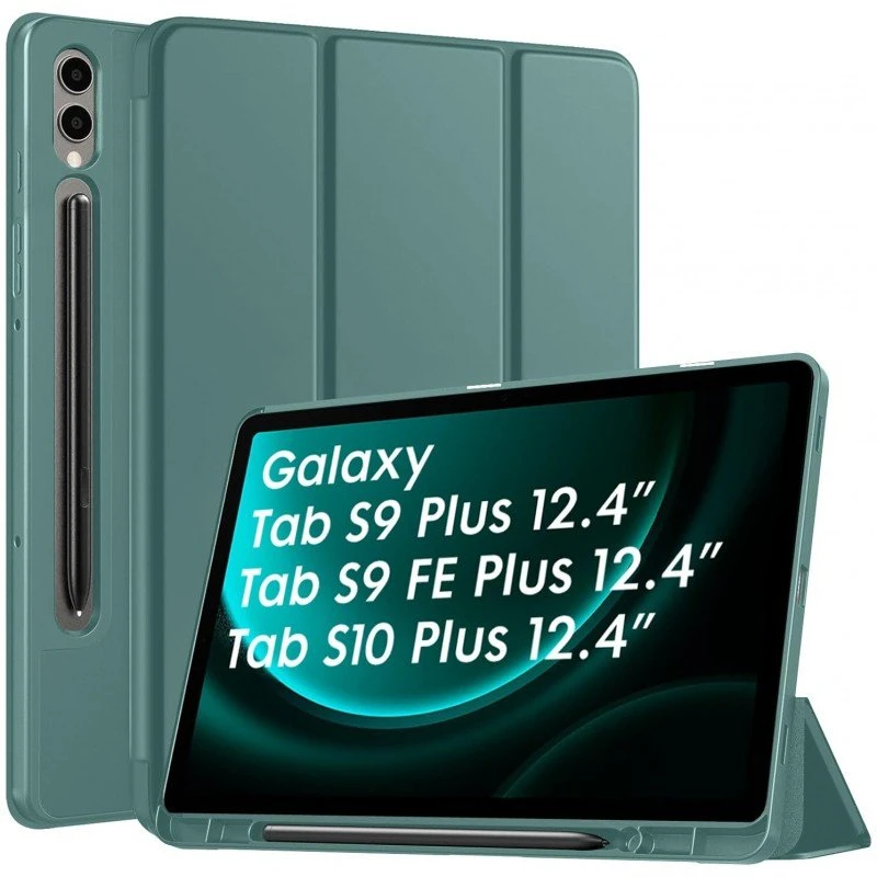 Robustrion Cover for Samsung Galaxy Tab S9 FE+ / Tab S10 Plus/Tab S9 Plus 12.4 inch Cover Case with [S Pen Holder] for Samsung Tab S9 FE Plus / S9+ / S10+ Tablet Cover [Auto Sleep/Wake] - Black