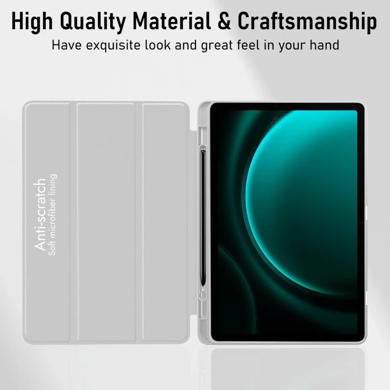 Robustrion Cover for Samsung Galaxy Tab S9 FE+ / Tab S10 Plus/Tab S9 Plus 12.4 inch Cover Case with [S Pen Holder] for Samsung Tab S9 FE Plus / S9+ / S10+ Tablet Cover [Auto Sleep/Wake] - Black