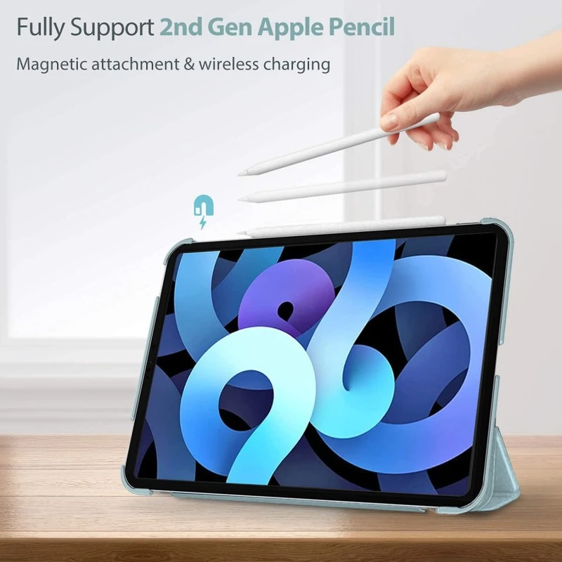 Robustrion Cover for iPad Air 5th Generation Cover / 4th Generation Smart Flip Case with Translucent Back - Black