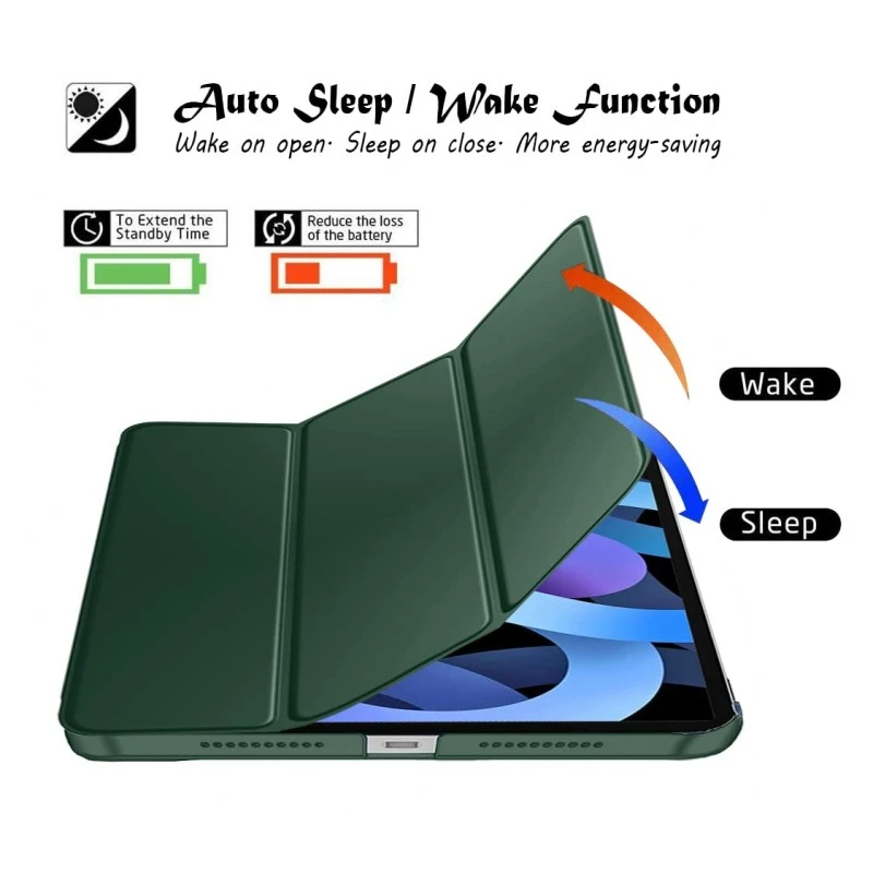 Robustrion Cover for iPad Air 5th Generation Cover / 4th Generation Smart Flip Case with Translucent Back - Black