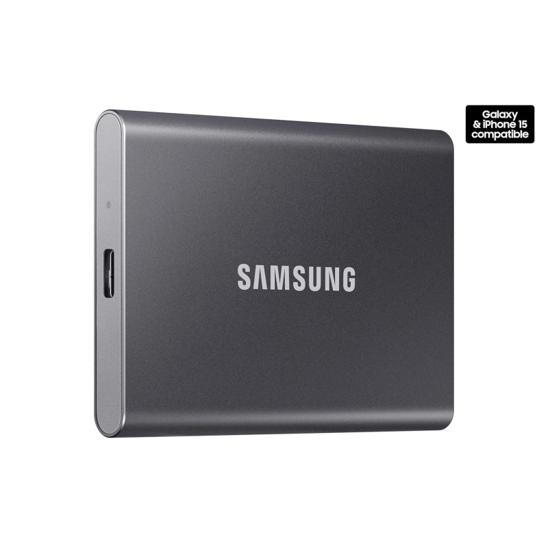 SAMSUNG T7 Portable SSD 500GB - Up to 1050MB/s - USB 3.2 External Solid State Drive, Gray (MU-PC500T/AM)