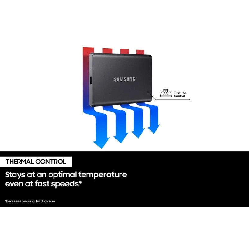 SAMSUNG T7 Portable SSD 500GB - Up to 1050MB/s - USB 3.2 External Solid State Drive, Gray (MU-PC500T/AM)