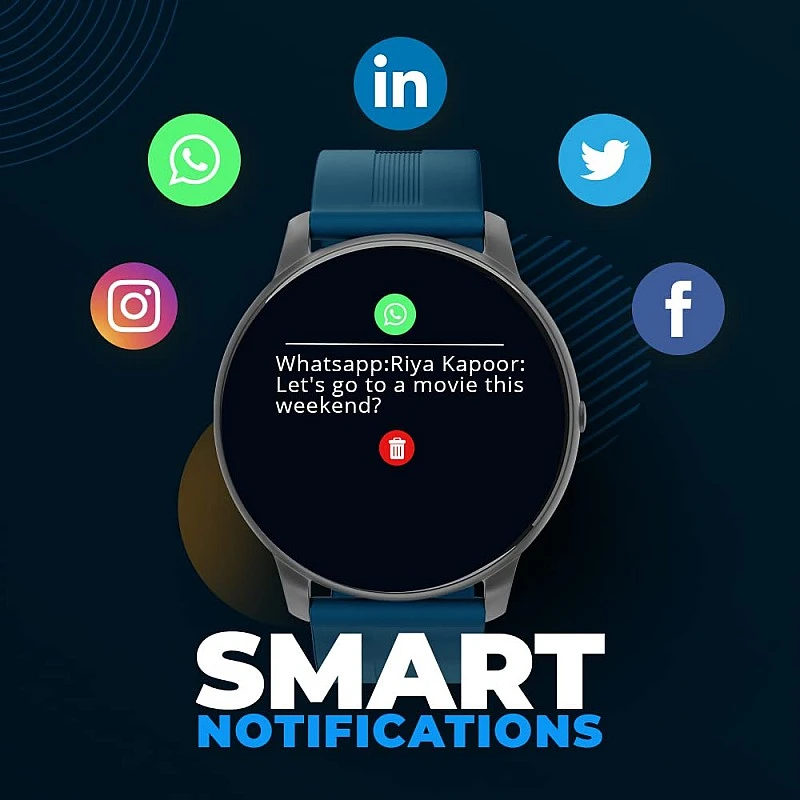 SYSKA SW200 Smart Watch 100+ Cloud & Customizable Watch Faces | Smart Notifications for Calls, SMS, Whatsapp|Battery Runtime-Upto 10 Days (Spectra Blue) SYSKA SW200 Smart Watch 100+ Cloud & Customizable Watch Faces | Smart Notifications for Calls, SMS, Whatsapp|Battery Runtime-Upto 10 Days (Spectra Blue)