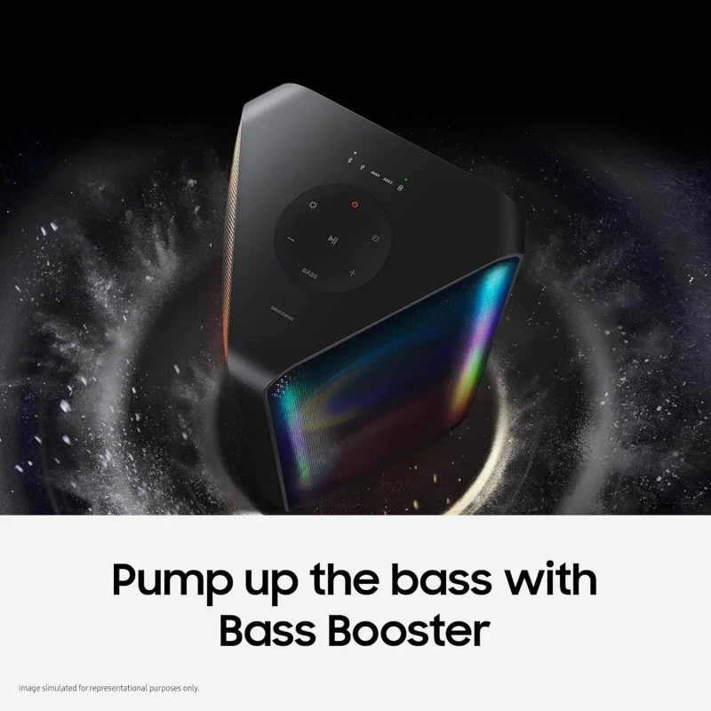Samsung 160 W (MX-ST40B/XL) Sound Tower High Power Audio, Floor Standing Speaker, Bi-Directional Sound, Built-in Battery, IPX5 Water Resistant, Party Lights, Bluetooth Multi-Connection (Black) Samsung 160 W (MX-ST40B/XL) Sound Tower High Power Audio, Floor Standing Speaker, Bi-Directional Sound, Built-in Battery, IPX5 Water Resistant, Party Lights, Bluetooth Multi-Connection (Black)