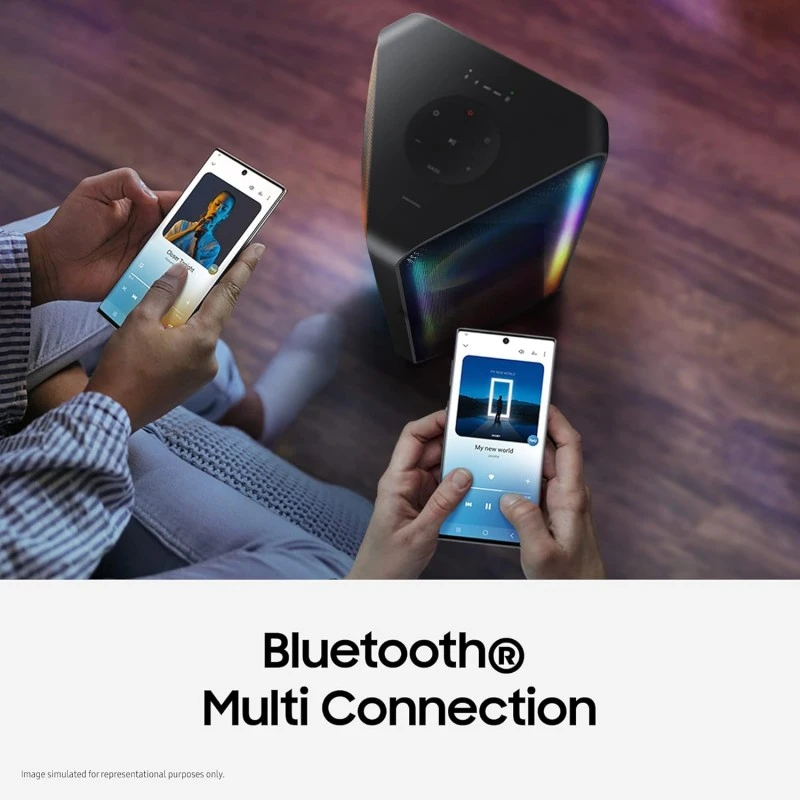 Samsung 160 W (MX-ST40B/XL) Sound Tower High Power Audio, Floor Standing Speaker, Bi-Directional Sound, Built-in Battery, IPX5 Water Resistant, Party Lights, Bluetooth Multi-Connection (Black) Samsung 160 W (MX-ST40B/XL) Sound Tower High Power Audio, Floor Standing Speaker, Bi-Directional Sound, Built-in Battery, IPX5 Water Resistant, Party Lights, Bluetooth Multi-Connection (Black)