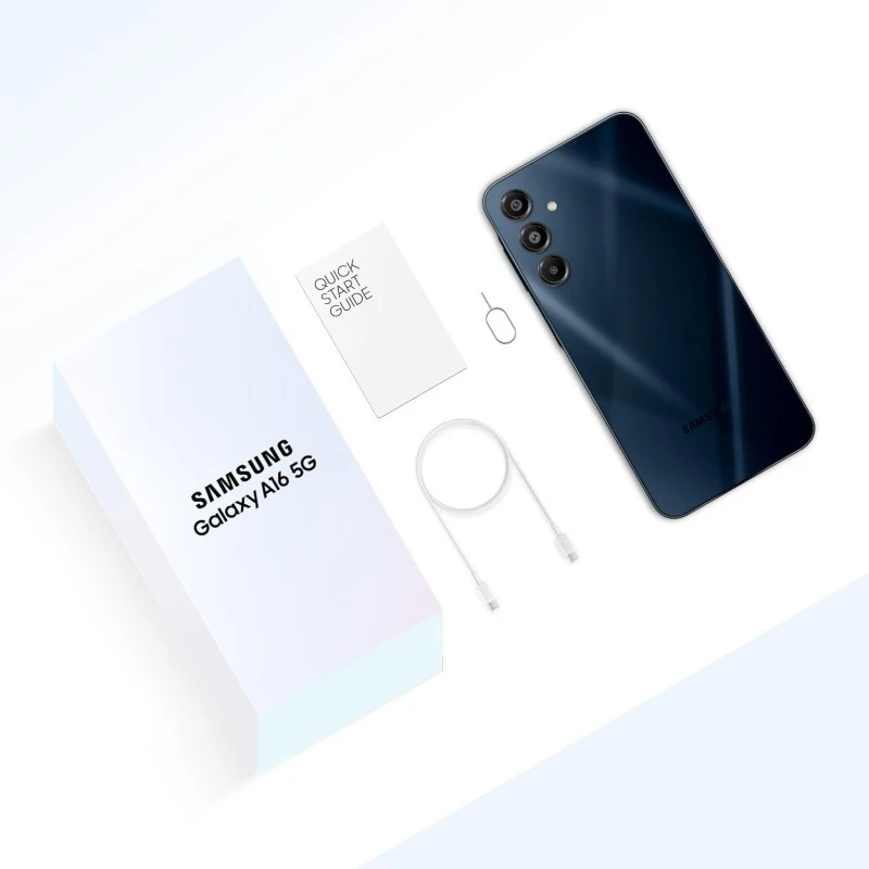 Samsung Galaxy A16 5G (Blue Black, 8GB RAM, 128GB Storage) | Super AMOLED | 50MP Triple Camera with Ultra Wide Lens | 6 OS & 6 Years Security Updates | IP54 | Tap & Pay | 5000mAh Samsung Galaxy A16 5G (Blue Black, 8GB RAM, 128GB Storage) | Super AMOLED | 50MP Triple Camera with Ultra Wide Lens | 6 OS & 6 Years Security Updates | IP54 | Tap & Pay | 5000mAh