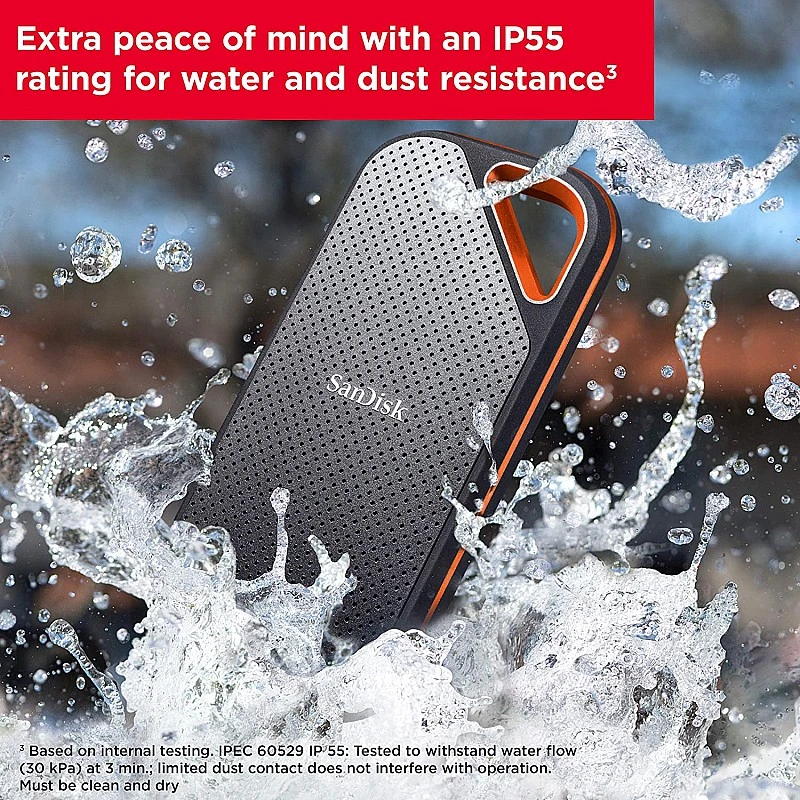 SanDisk 2TB Extreme Pro Portable SSD 2000MB/s R/W Upto 2 Meter Drop Protection with IP55 Water and dust Resistance ssd SanDisk 2TB Extreme Pro Portable SSD 2000MB/s R/W Upto 2 Meter Drop Protection with IP55 Water and dust Resistance ssd
