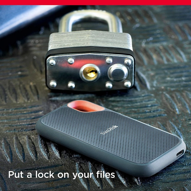 SanDisk 500 GB Extreme Portable SSD 1050MB/s R 1000MB/s W IP55 Rated PC MAC - Smartphone Compatible Black SDSSDE61-500G-G25