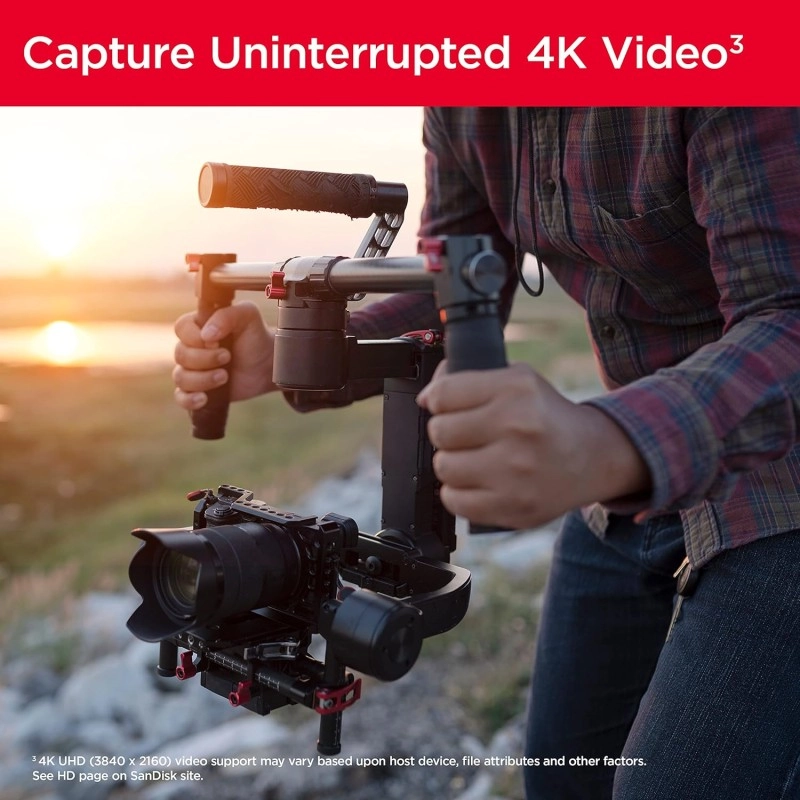 SanDisk Extreme SD UHS I 256GB Card for 4K Video for DSLR and Mirrorless Cameras 180MB/s Read & 130MB/s Write