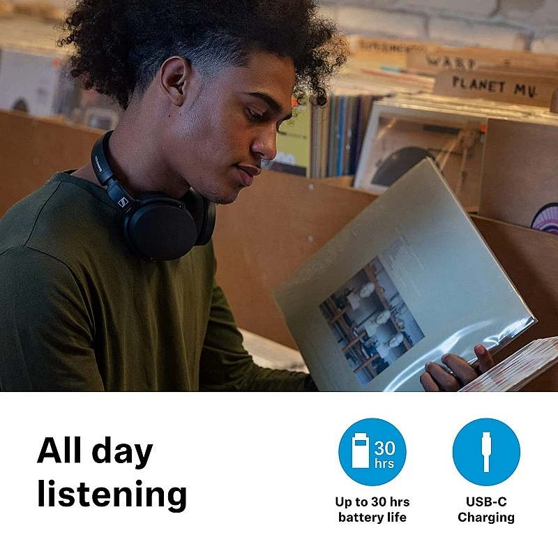 Sennheiser HD 350BT Wireless Bluetooth Over The Ear Headphone with Mic White Sennheiser HD 350BT Wireless Bluetooth Over The Ear Headphone with Mic White
