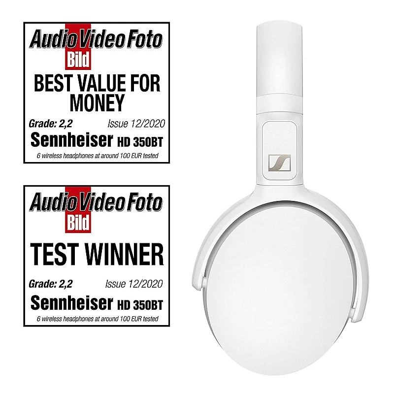 Sennheiser HD 350BT Wireless Bluetooth Over The Ear Headphone with Mic White Sennheiser HD 350BT Wireless Bluetooth Over The Ear Headphone with Mic White