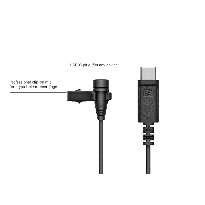 Sennheiser XS Lav USB-C Omnidirectional lavalier Microphone with USB-C Connector Ideal for for usb-c Mobiles-Computers Sennheiser XS Lav USB-C Omnidirectional lavalier Microphone with USB-C Connector Ideal for for usb-c Mobiles-Computers