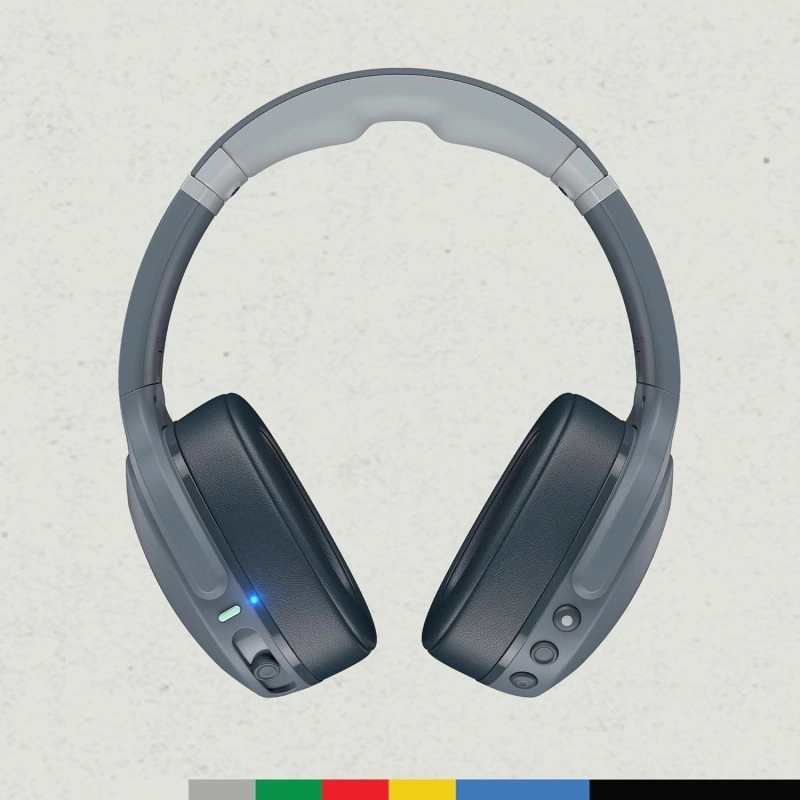 Skullcandy Crusher Evo Wireless Over_Ear Bluetooth Headphones with Microphone, for iPhone and Android, 40 Hour Battery Life, Extra Bass Tech - Bonus Line USB-C Cable -Black