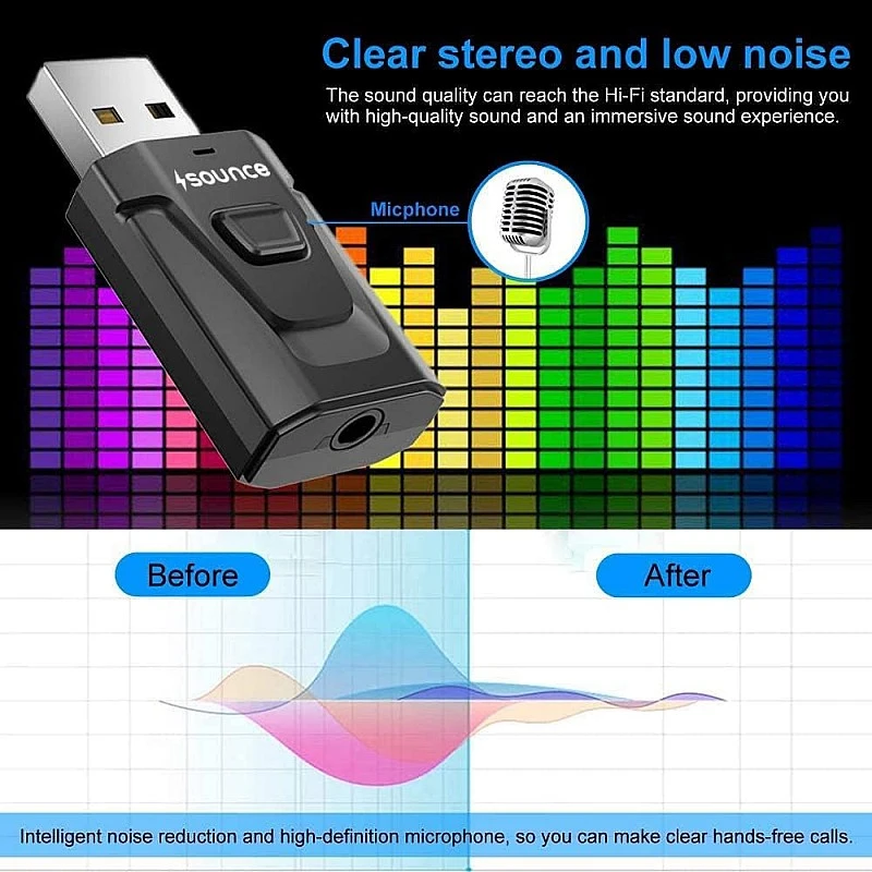 Sounce Bluetooth Car Adapter, Mini Bluetooth 5.0 Transmitter Receiver Wireless 3.5mm Aux Jack Adapter Hands-Free Car Kit Built-in Mic for Car Aux, Home, Headphones, PC,TV and More Sounce Bluetooth Car Adapter, Mini Bluetooth 5.0 Transmitter Receiver Wireless 3.5mm Aux Jack Adapter Hands-Free Car Kit Built-in Mic for Car Aux, Home, Headphones, PC,TV and More