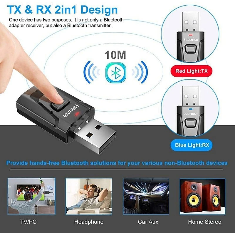 Sounce Bluetooth Car Adapter, Mini Bluetooth 5.0 Transmitter Receiver Wireless 3.5mm Aux Jack Adapter Hands-Free Car Kit Built-in Mic for Car Aux, Home, Headphones, PC,TV and More Sounce Bluetooth Car Adapter, Mini Bluetooth 5.0 Transmitter Receiver Wireless 3.5mm Aux Jack Adapter Hands-Free Car Kit Built-in Mic for Car Aux, Home, Headphones, PC,TV and More
