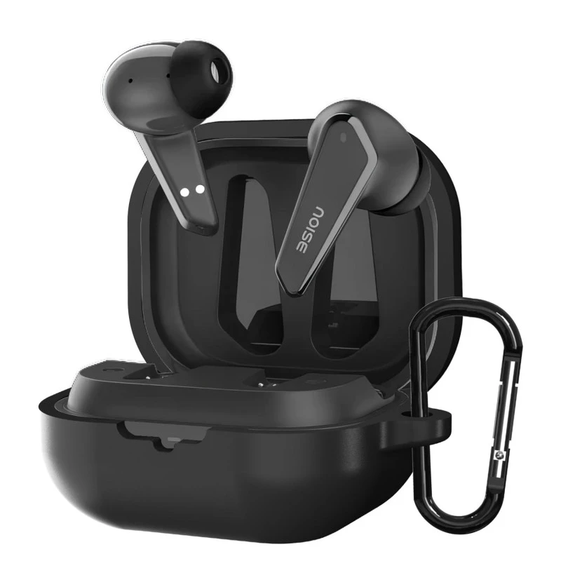 Sounce Silicone Case Cover for Noise Buds N1, Portable Non-Slip Grip & Scratch-Resistant Protector with Carabiner Clip Full Protection Water Resistant, Shockproof Cover - Black Sounce Silicone Case Cover for Noise Buds N1, Portable Non-Slip Grip & Scratch-Resistant Protector with Carabiner Clip Full Protection Water Resistant, Shockproof Cover - Black