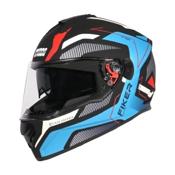 Studds Drifter D5 Fiker ISI and DOT Certified Full face Helmet for Men and Women with Inner Sun Visor and Spoiler (MATT Blue L)