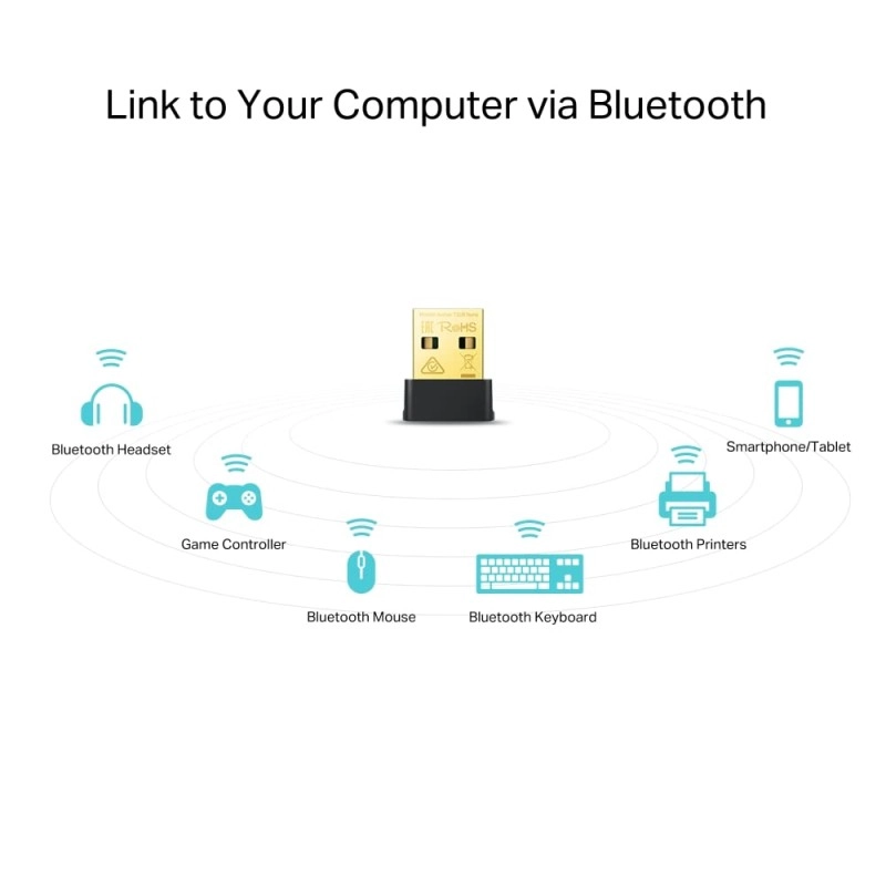 TP-Link Archer T2Ub Nano Ac600 USB 2.0 Wi-Fi Bluetooth 4.2 Desktop USB Adapter|Dual Band Wireless 600 Mbps|Plug and Play|Supports Windows 11/10/8.1/8/7 for WiFi,Windows 11/10/8.1/7 for Bluetooth