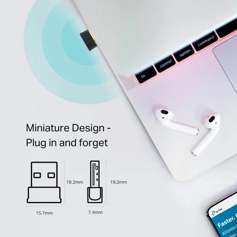 TP-Link Archer T2Ub Nano Ac600 USB 2.0 Wi-Fi Bluetooth 4.2 Desktop USB Adapter|Dual Band Wireless 600 Mbps|Plug and Play|Supports Windows 11/10/8.1/8/7 for WiFi,Windows 11/10/8.1/7 for Bluetooth