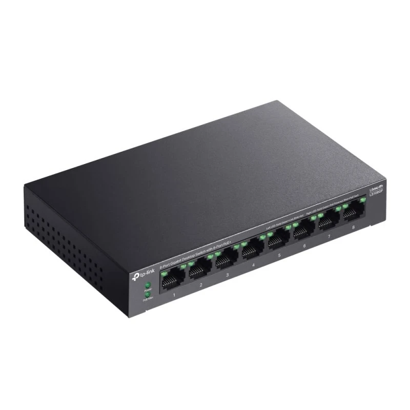 TP-Link LS109P 9-Port 10/100Mbps Desktop Ethernet Switch with 8-Port PoE+, 63 W PoE Budget, PoE Auto Recovery,Up to 250 m PoE Transmission, Plug & Play, Ideal for IP Surveillance & Network Security TP-Link LS109P 9-Port 10/100Mbps Desktop Ethernet Switch with 8-Port PoE+, 63 W PoE Budget, PoE Auto Recovery,Up to 250 m PoE Transmission, Plug & Play, Ideal for IP Surveillance & Network Security