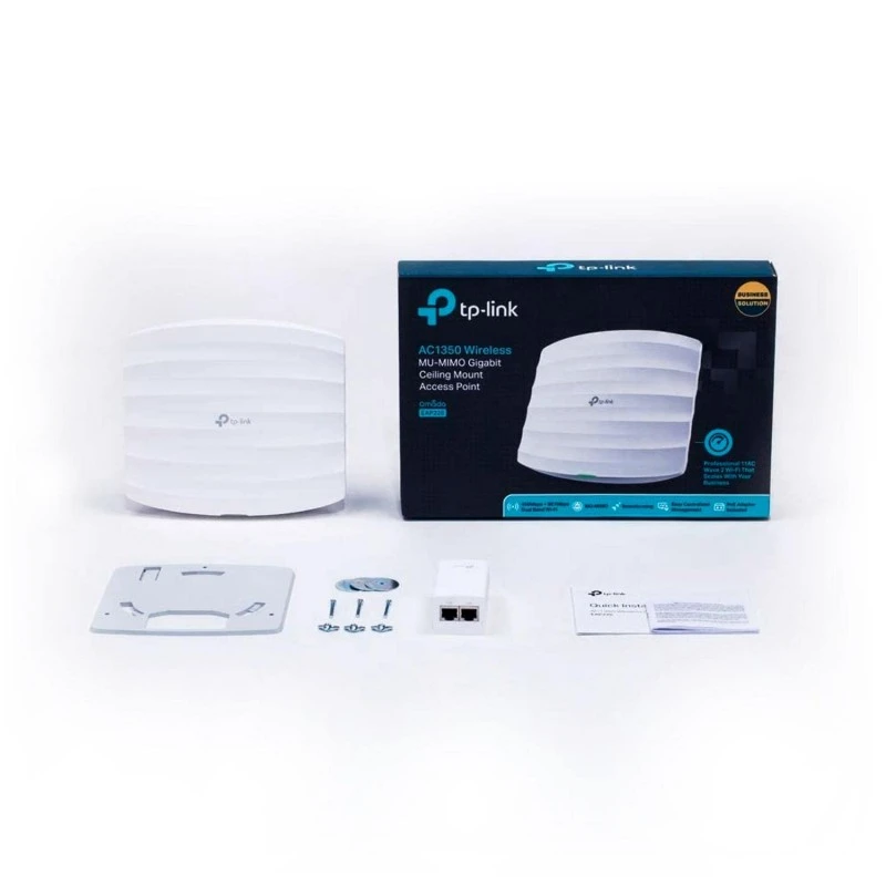 TP-Link Omada AC1350 Wireless Ceiling Mount Access Point Seamless Roaming,1200 Mbps,Dual_Band, Gigabit, MU-Mimo, Beamforming, Poe Powered, Free PoE Injector, (EAP225) TP-Link Omada AC1350 Wireless Ceiling Mount Access Point Seamless Roaming,1200 Mbps,Dual_Band, Gigabit, MU-Mimo, Beamforming, Poe Powered, Free PoE Injector, (EAP225)